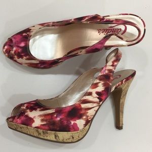 Candies Multicolor Open Toe Heels